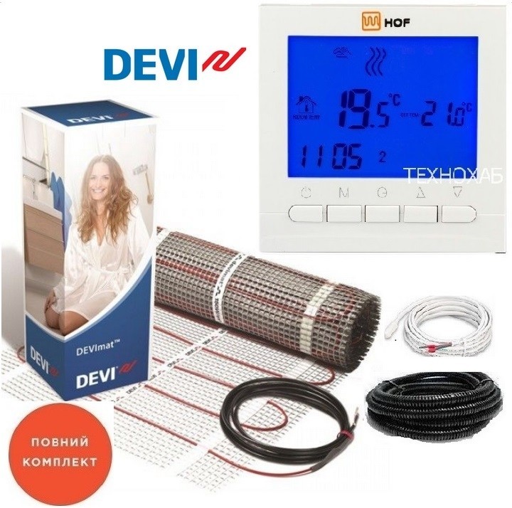 Теплый пол DEVI 1,0 м²/ 150Ват/ DTIR-150Вт/м² двухжильный нагревательный мат под плитку с программируемым терморегулятором HOF pro
Теплый пол DEVI 1,0 м²/ 150Ват/ DTIR-150Вт/м² двухжильный нагревательный мат под плитку с программируемым терморегулятором HOF pro