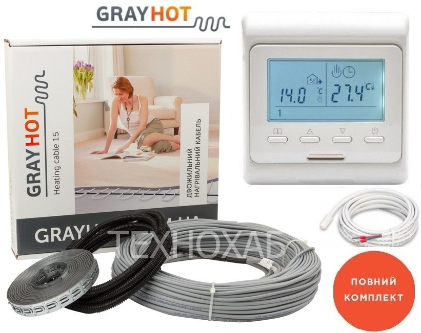 Теплый пол Grayhot 3,8м²-6,4м² 752Вт (51м) нагревательный кабель под плитку с сенсорным программируемым терморегулятором E 51
Теплый пол Grayhot 3,8м²-6,4м² 752Вт (51м) нагревательный кабель под плитку с сенсорным программируемым терморегулятором E 51