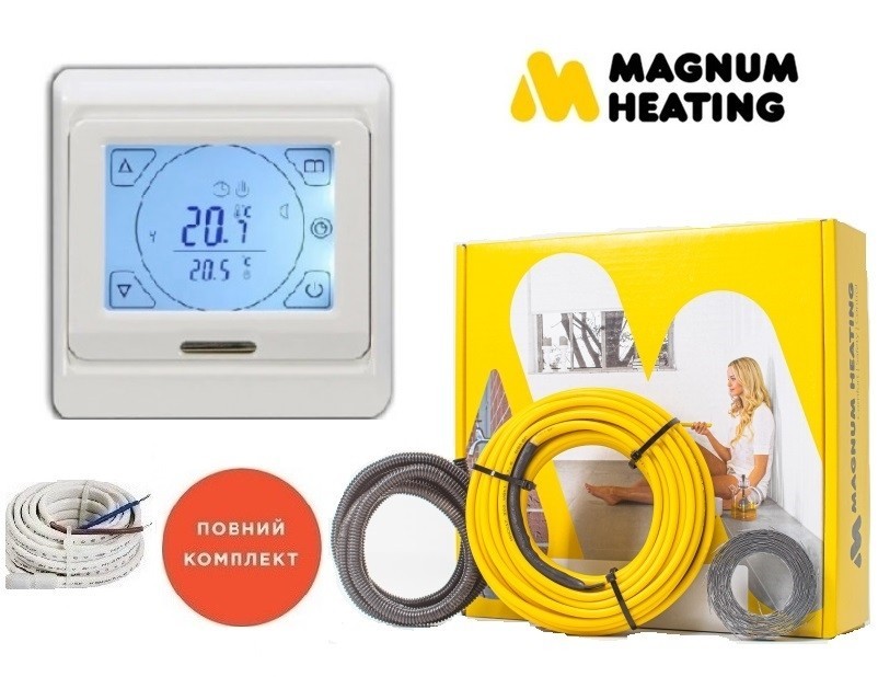 Теплый пол Magnum 4,1м²-5,1м²/700Вт (41,2м) двухжильный нагревательный кабель 17Вт/м с сенсорным программируемым терморегулятором E 91
Теплый пол Magnum 4,1м²-5,1м²/700Вт (41,2м) двухжильный нагревательный кабель 17Вт/м с сенсорным программируемым терморегулятором E 91