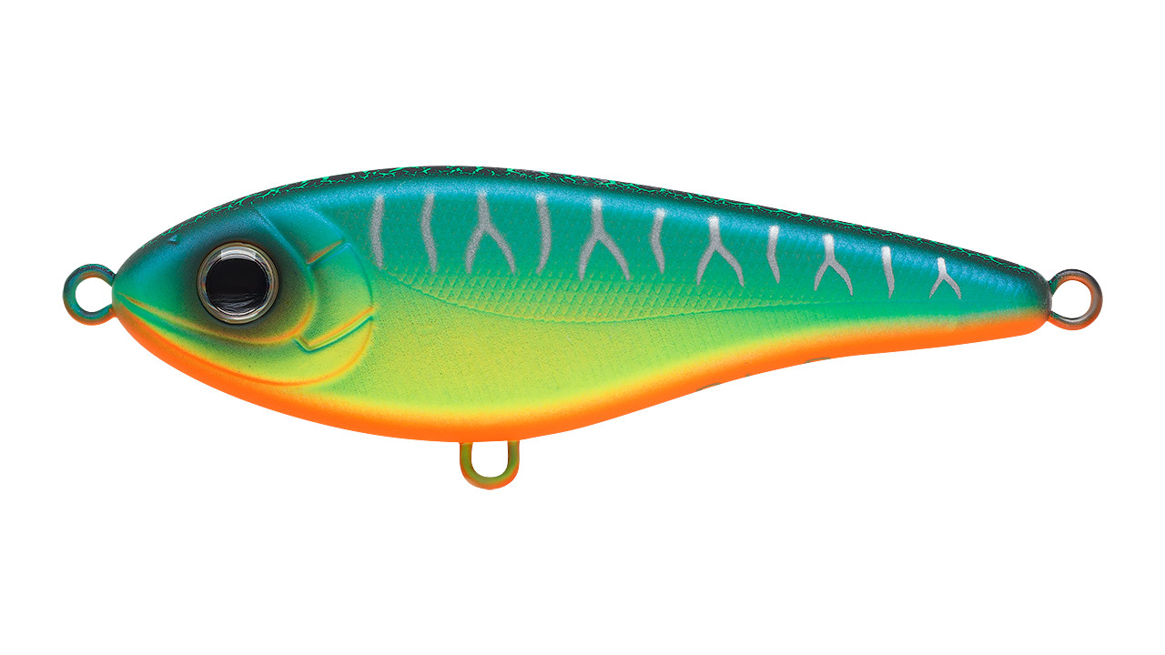 Воблер Джеркбейт Strike Pro Buster Jerk II Shallow Runner, 120 мм, 37 гр, Загл. 0,3м.-2,0м., Медленно всплывающий, цвет: A223S-RP Pearl Mat Tiger, (EG-049#A223S-RP) (114507)
Воблер Джеркбейт Strike Pro Buster Jerk II Shallow Runner, 120 мм, 37 гр, Загл. 0,3м.-2,0м., Медленно всплывающий, цвет: A223S-RP Pearl Mat Tiger, (EG-049#A223S-RP) (114507)