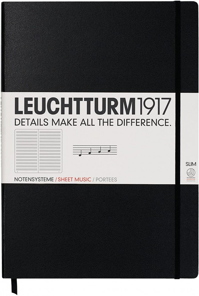 Блокнот Leuchtturm1917 Master Slim великий 22,5 х 31,5 см з нотним станом чорний
Блокнот Leuchtturm1917 Master Slim великий 22,5 х 31,5 см з нотним станом чорний