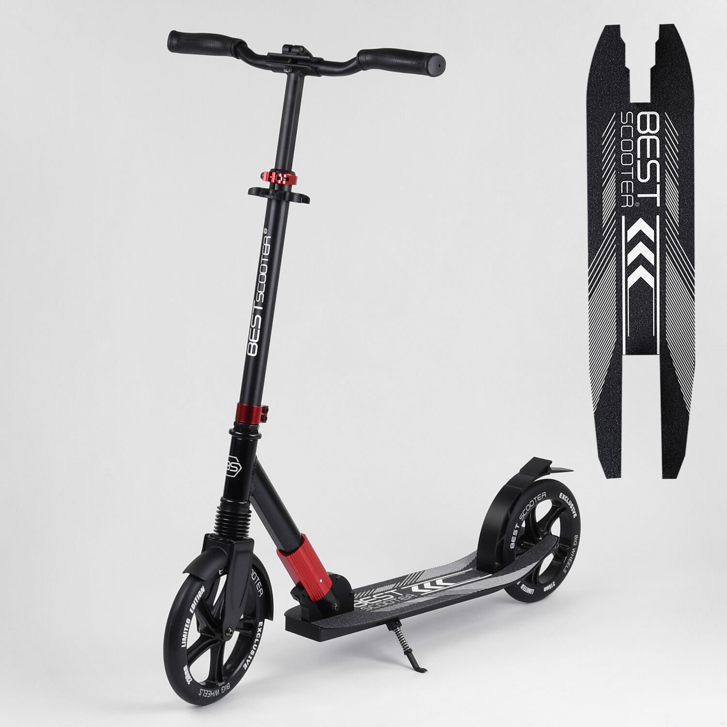 Самокат Best Scooter 36956 черно-красный, зажим руля, колеса PU - 23 см, заднее - 21.5 см, 1 амортизатор
Самокат Best Scooter 36956 черно-красный, зажим руля, колеса PU - 23 см, заднее - 21.5 см, 1 амортизатор