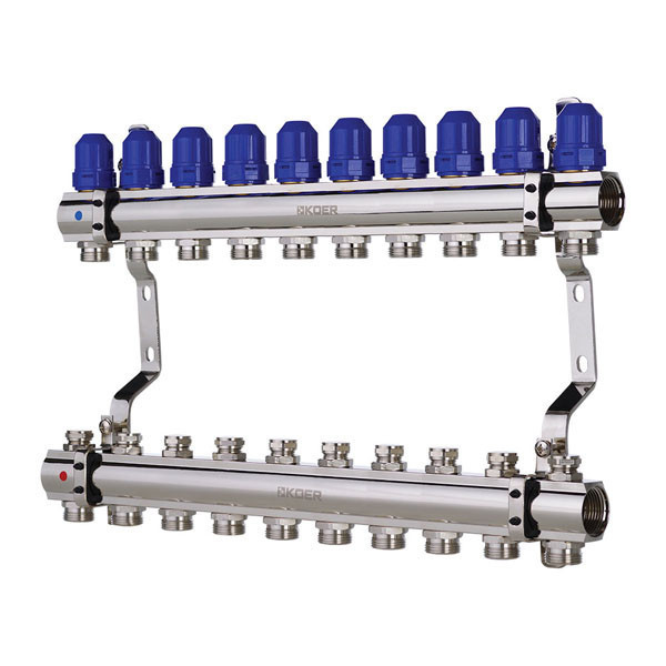 Коллекторный блок с термостатическими клапанами KOER KR.1100-10 1”x10 WAYS (KR2636) (ST701671)
Коллекторный блок с термостатическими клапанами KOER KR.1100-10 1”x10 WAYS (KR2636) (ST701671)