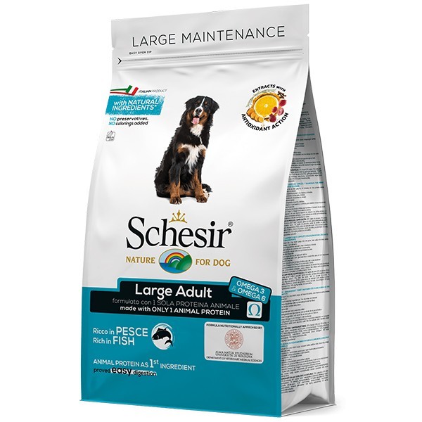 Сухой монопротеиновый корм для взрослых собак крупных пород Шезир Schesir Dog Large Adult Fish с рыбой, 12 кг (8005852163301)
Сухой монопротеиновый корм для взрослых собак крупных пород Шезир Schesir Dog Large Adult Fish с рыбой, 12 кг (8005852163301)