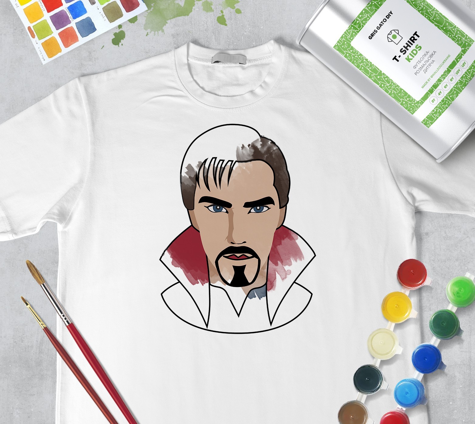 Набор для рисования для девочек "Доктор Стрендж" Dr. Strange" Футболка-раскраска белая (+краски и 2 кисточки) WallZoo 128см 7-8 лет
Набор для рисования для девочек "Доктор Стрендж" Dr. Strange" Футболка-раскраска белая (+краски и 2 кисточки) WallZoo 128см 7-8 лет