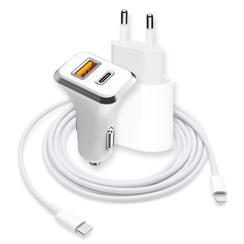 Комплект Адаптер питания 18W + Автомобильное зарядное устройство 3.0 type-c 18w б с кабелем USB-C - Lightning
Комплект Адаптер питания 18W + Автомобильное зарядное устройство 3.0 type-c 18w б с кабелем USB-C - Lightning