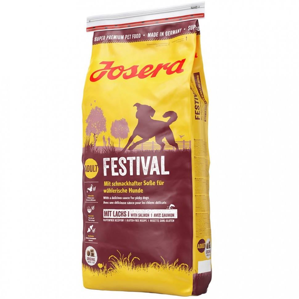 Сухой корм Josera Dog Festival для привередливых собак с лососем и деликатным соусом 15 кг
Сухой корм Josera Dog Festival для привередливых собак с лососем и деликатным соусом 15 кг