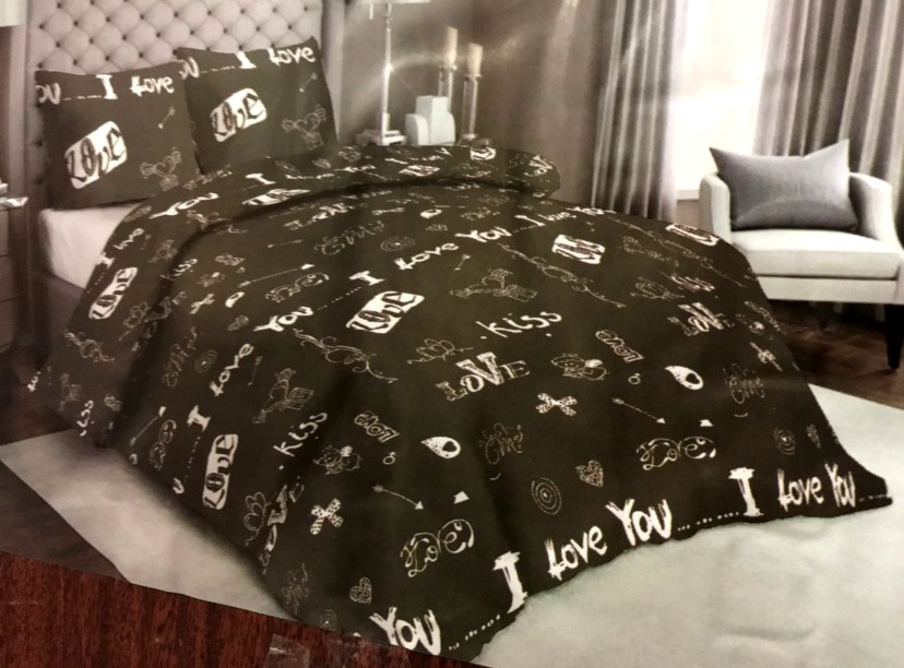 Комплект постельного белья Бязь Gold "I Love you" двухспальный 180*220 см темный
Комплект постельного белья Бязь Gold "I Love you" двухспальный 180*220 см темный