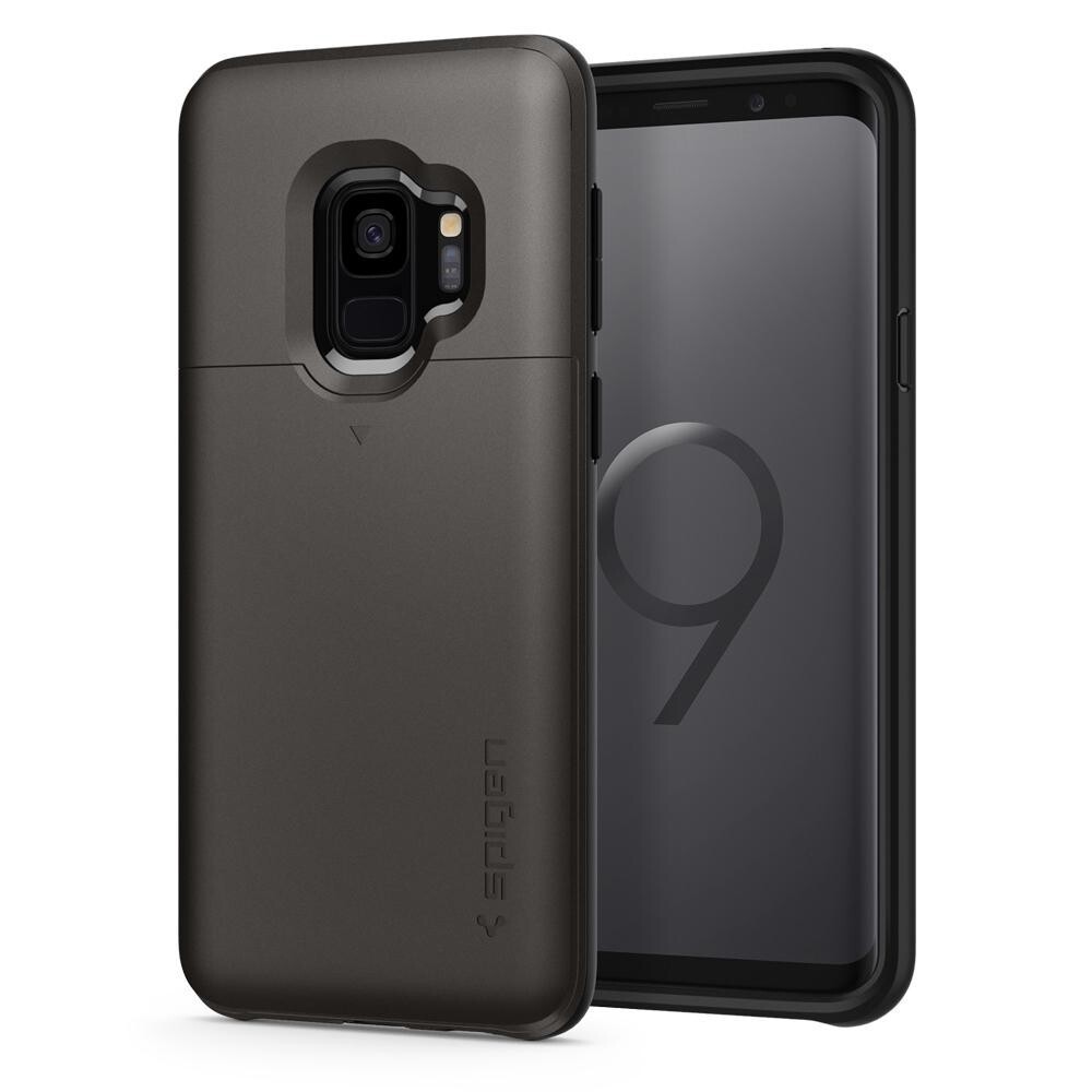 Противоударный защитный Чехол бампер с отделением для карт Spigen Slim Armor CS Gunmetal для Samsung Galaxy S9
Противоударный защитный Чехол бампер с отделением для карт Spigen Slim Armor CS Gunmetal для Samsung Galaxy S9
