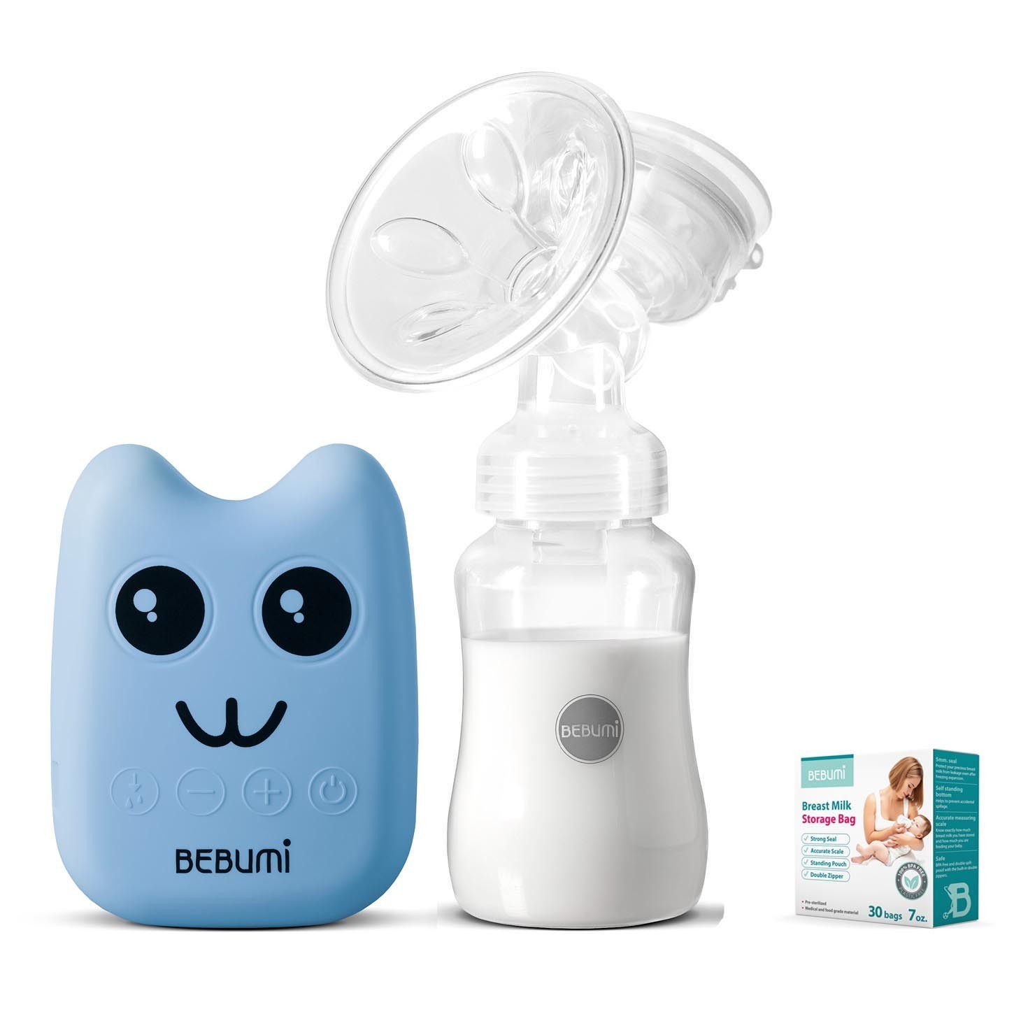 Электрический молокоотсос Bebumi BS Eco (B blue) с силиконовой соской + пакеты для хранения грудного молока Bebumi 30 штук
Электрический молокоотсос Bebumi BS Eco (B blue) с силиконовой соской + пакеты для хранения грудного молока Bebumi 30 штук