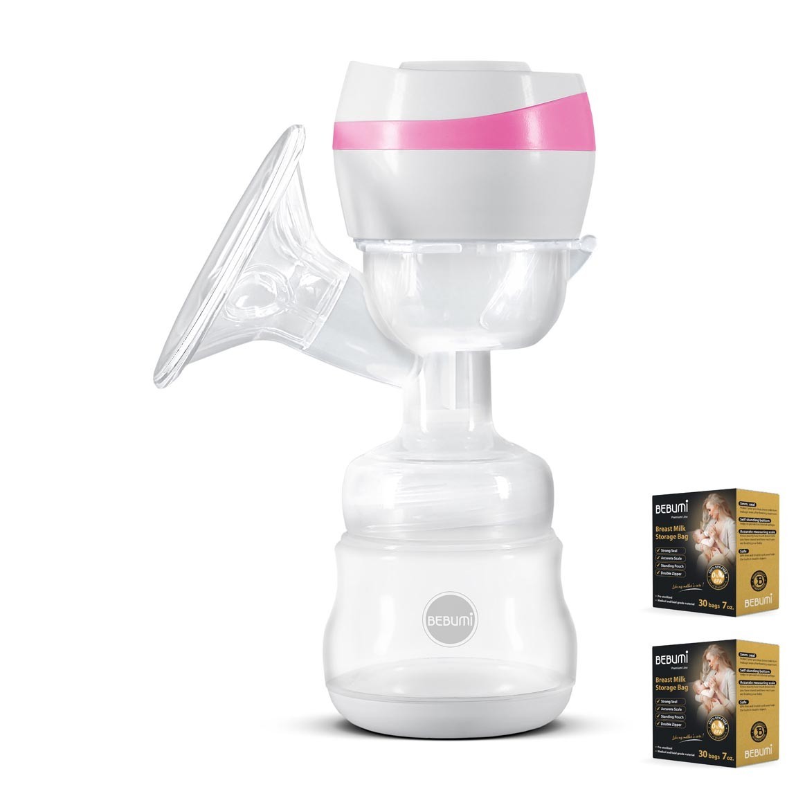 Электрический двухфазный молокоотсос Bebumi BS1 (pink) с силиконовой соской + пакеты для хранения грудного молока Bebumi Pro 60 штук
Электрический двухфазный молокоотсос Bebumi BS1 (pink) с силиконовой соской + пакеты для хранения грудного молока Bebumi Pro 60 штук