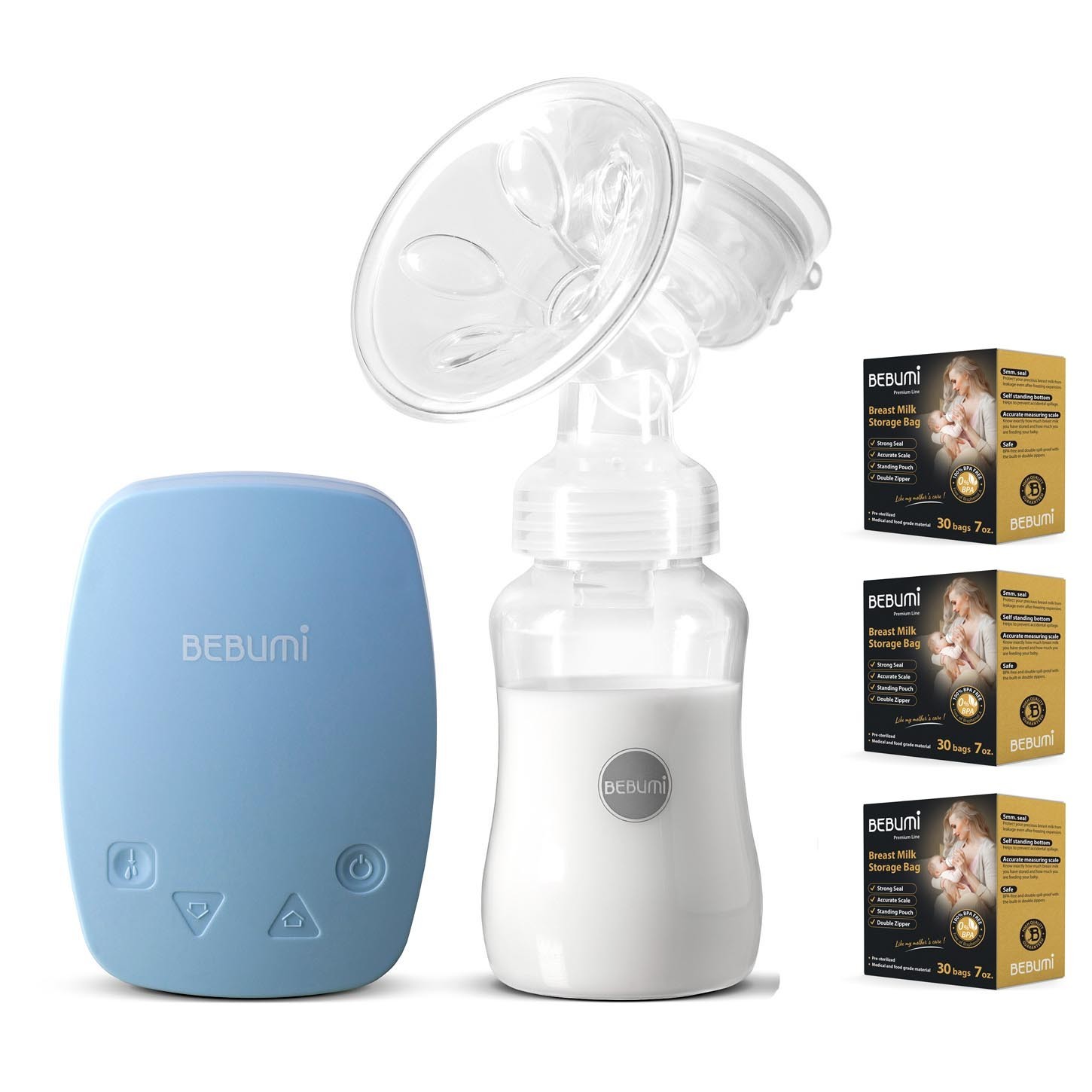 Электрический молокоотсос Bebumi BS Eco (C blue) с силиконовой соской + пакеты для хранения грудного молока Bebumi Pro 90 штук
Электрический молокоотсос Bebumi BS Eco (C blue) с силиконовой соской + пакеты для хранения грудного молока Bebumi Pro 90 штук