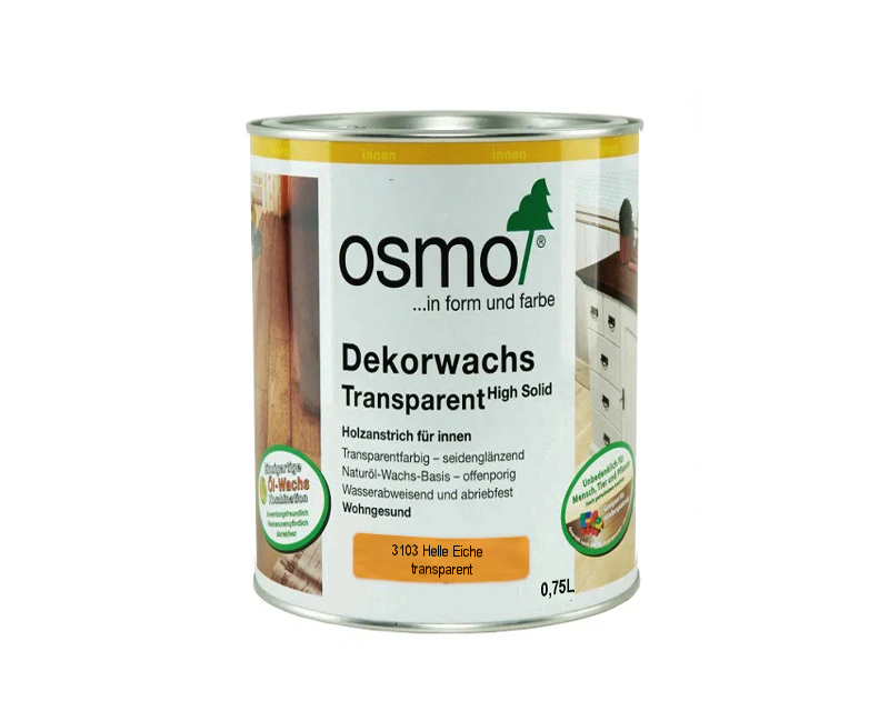 Масло защитное OSMO DEKORWACHS TRANSPARENTE FARBTONE для древесины 3103 - дуб светлый 0,75л
Масло защитное OSMO DEKORWACHS TRANSPARENTE FARBTONE для древесины 3103 - дуб светлый 0,75л
