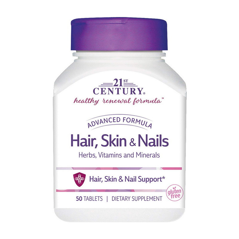 Витамины для волос, кожи и ногтей 21st Century Hair, Skin & Nalis 50 tabs / таблеток
Витамины для волос, кожи и ногтей 21st Century Hair, Skin & Nalis 50 tabs / таблеток