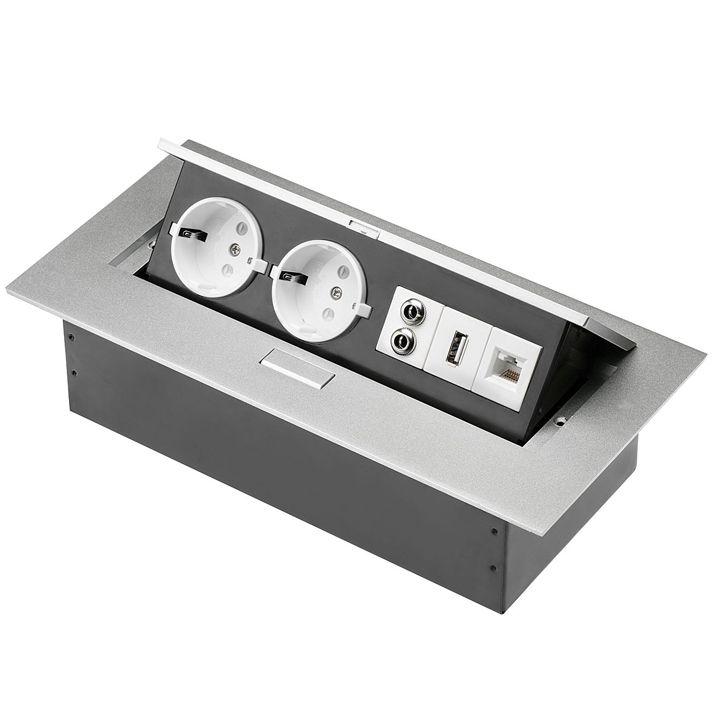 Врезной поворотный розеточный блок на 2 розетки+USB+Ethernet+Audio Schuco GTV алюминий, без провода (AE-PB02GS-53)
Врезной поворотный розеточный блок на 2 розетки+USB+Ethernet+Audio Schuco GTV алюминий, без провода (AE-PB02GS-53)