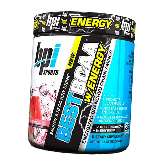 Аминокислоты для энергии, Best BCAA wEnergy, BPI Sports 250г Ледяной арбуз (28082002)
Аминокислоты для энергии, Best BCAA wEnergy, BPI Sports 250г Ледяной арбуз (28082002)