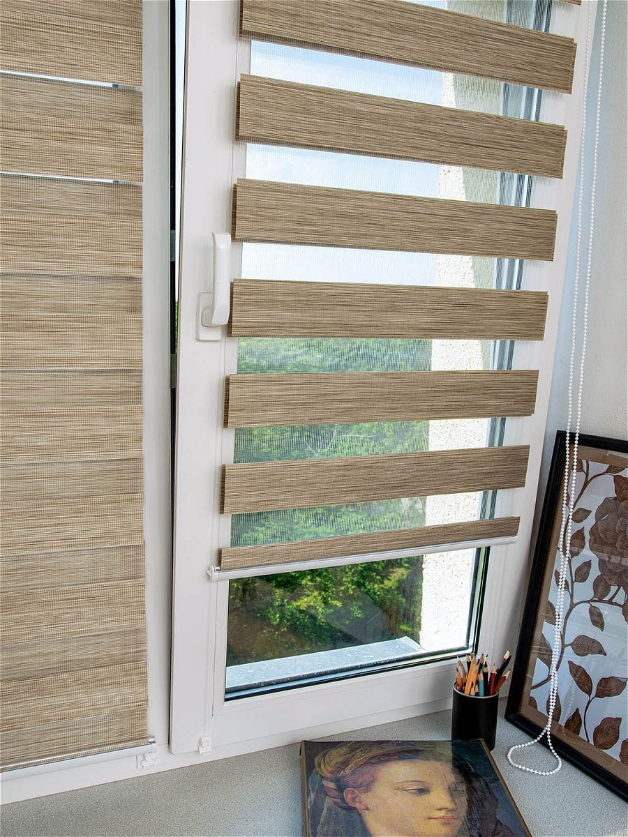 Ролета День Ночь TyulPan Бамбук 60x170 см Коричневый с направляющими струнами
Ролета День Ночь TyulPan Бамбук 60x170 см Коричневый с направляющими струнами