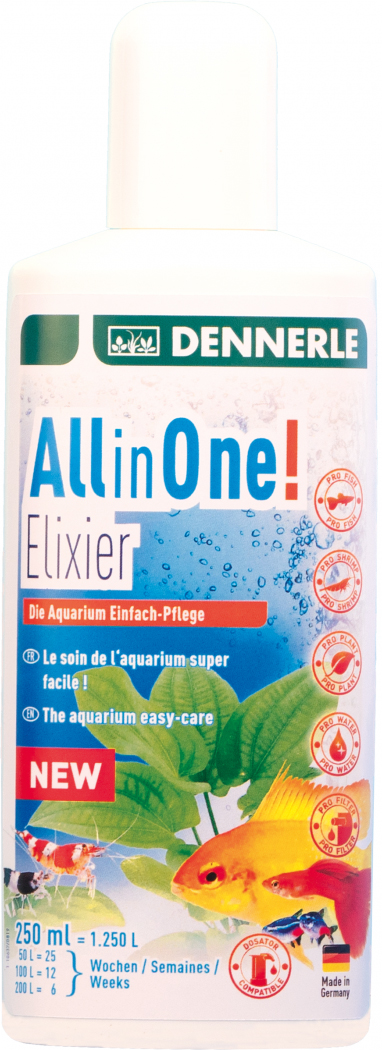 Кондиционер для комплексного ухода за аквариумом Dennerle AllinOne! Elixier 250 мл
Кондиционер для комплексного ухода за аквариумом Dennerle AllinOne! Elixier 250 мл