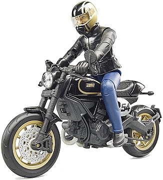 Игровой набор "Мотоцикл с мотоциклистом. Scrambler Ducati Cafe Racer" - Bruder (20-927951)
Игровой набор "Мотоцикл с мотоциклистом. Scrambler Ducati Cafe Racer" - Bruder (20-927951)