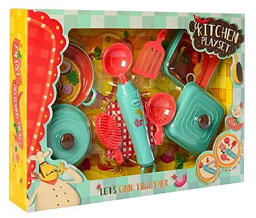 Посуда "Kitchen Play Set", сковородка, кастрюля, кухонные принадлежности, ложка - Shantou (20-915545)
Посуда "Kitchen Play Set", сковородка, кастрюля, кухонные принадлежности, ложка - Shantou (20-915545)