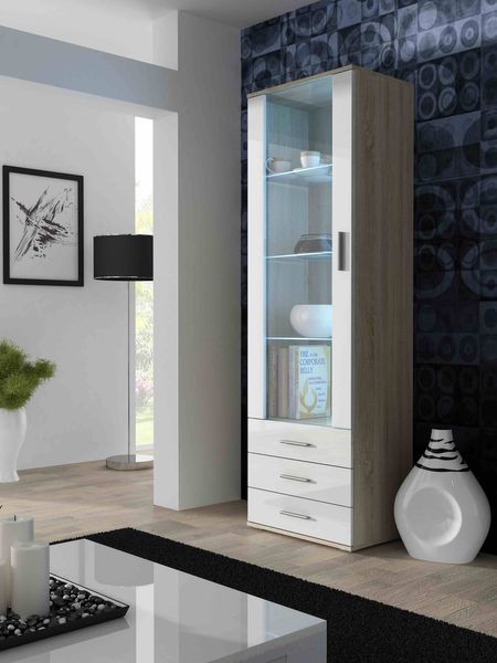 Витрина в спальню высокая CAMA SOHO S1 Дуб сонома/Белый глянец с подсветкой Польша
Витрина в спальню высокая CAMA SOHO S1 Дуб сонома/Белый глянец с подсветкой Польша