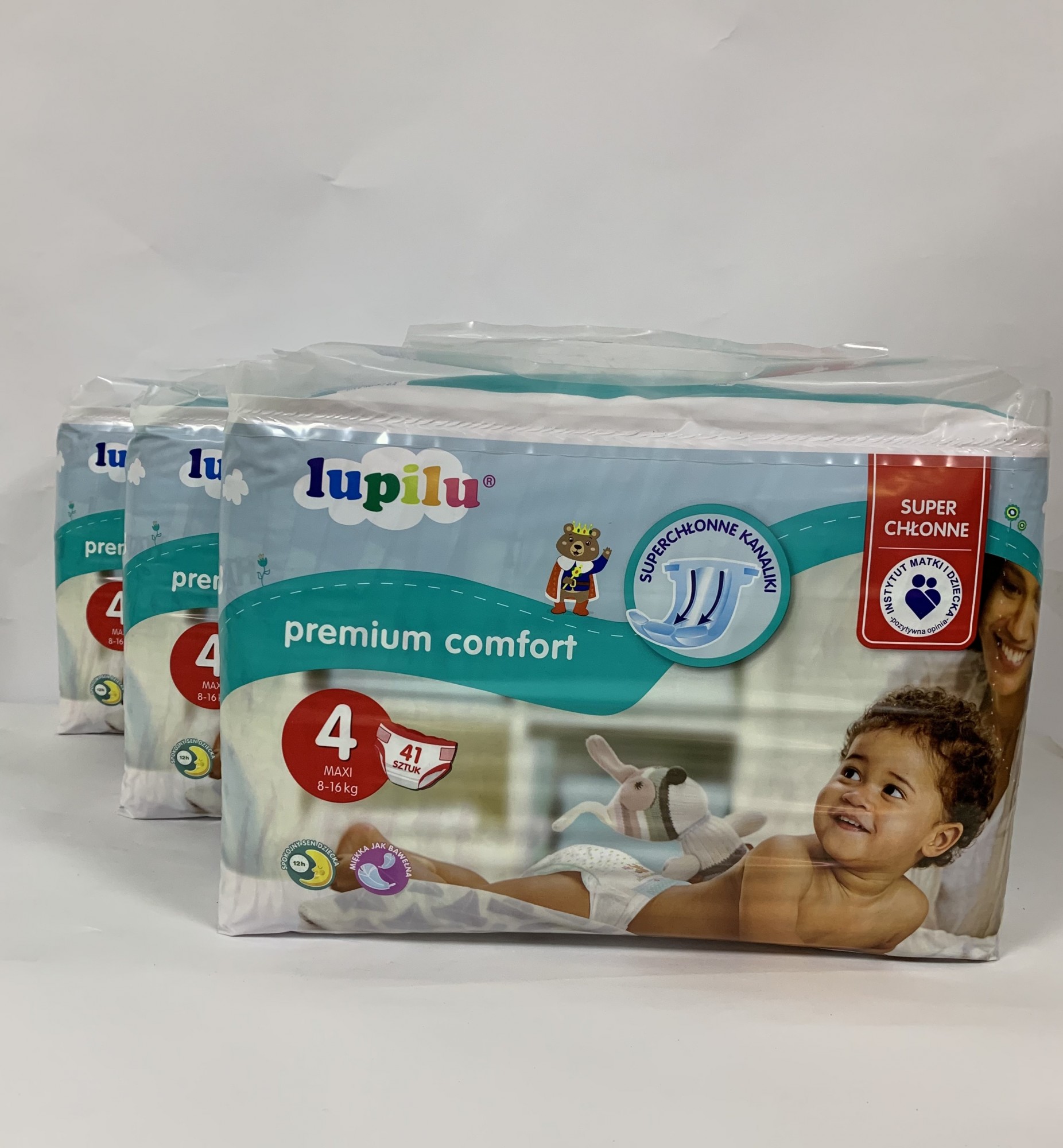 Набір з трьох пачок підгузників дитячих по 41 шт. Lupilu premium comfort 4 розмір, 8-16 кг, (123 шт.)
Набір з трьох пачок підгузників дитячих по 41 шт. Lupilu premium comfort 4 розмір, 8-16 кг, (123 шт.)