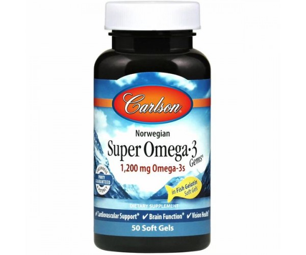 Риб'ячий жир Norwegian Super Omega·3 Gems Fish Oil Carlson Labs 1200 мг 50 капсул (CAR137)
Риб'ячий жир Norwegian Super Omega·3 Gems Fish Oil Carlson Labs 1200 мг 50 капсул (CAR137)