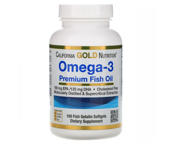 Риб'ячий жир Omega 3 Premium Fish Oil California Gold Nutrition 180 мг EPA/120 мг DHA 100 капсул (CG014)
Риб'ячий жир Omega 3 Premium Fish Oil California Gold Nutrition 180 мг EPA/120 мг DHA 100 капсул (CG014)