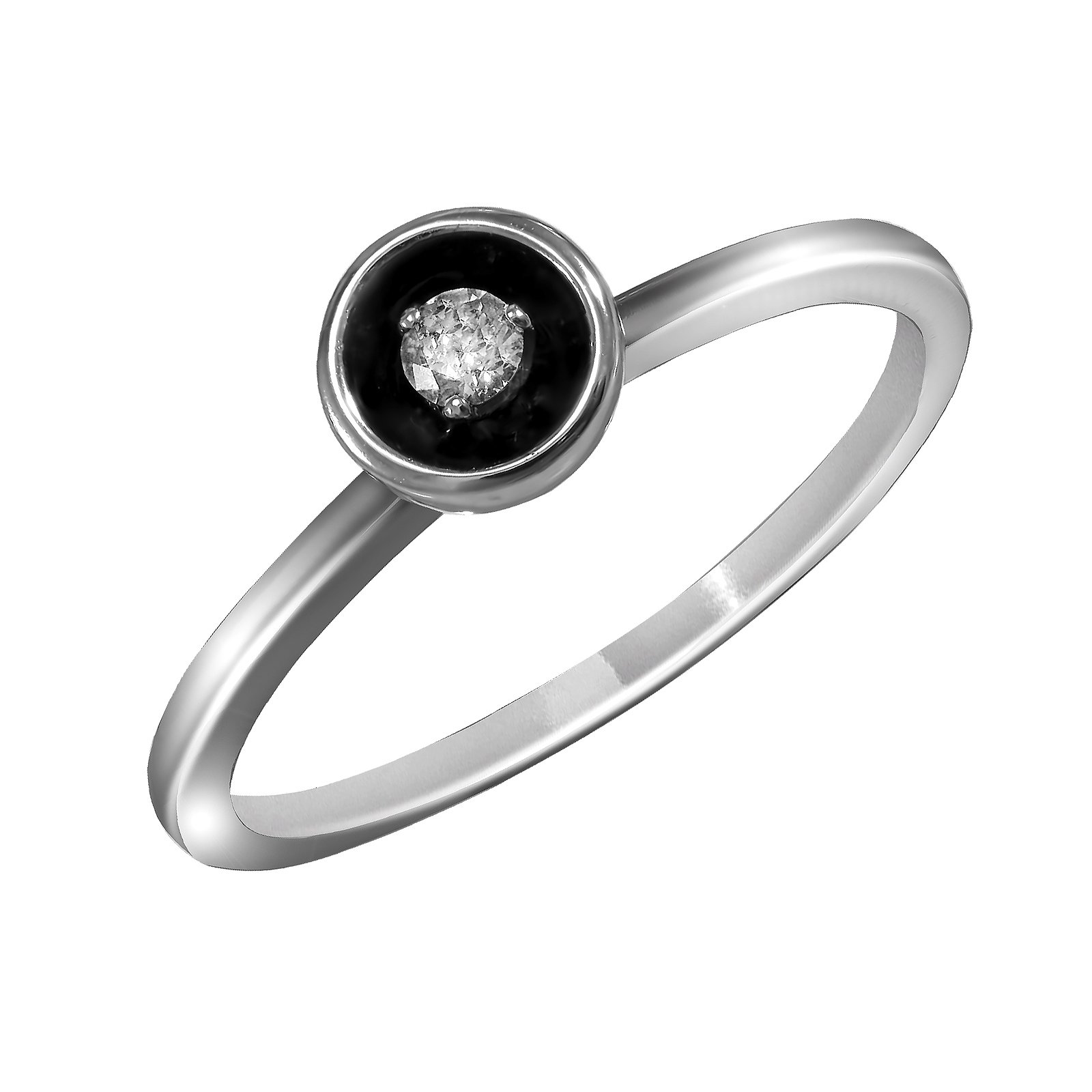 Кольцо из белого золота с бриллиантом и эмалью 014541, размер 15.5
Кольцо из белого золота с бриллиантом и эмалью 014541, размер 15.5