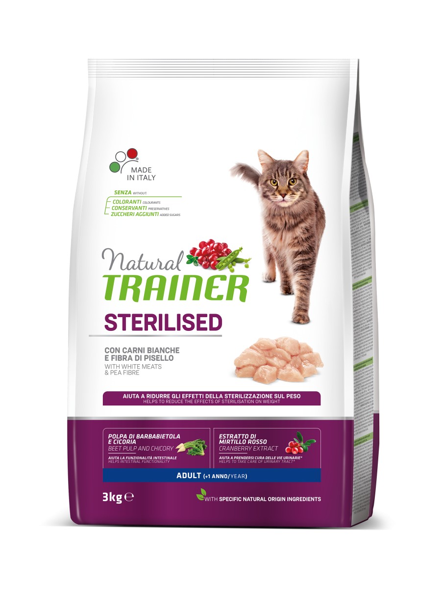 Сухий корм для стерилізованих кішок Trainer Natural Super Premium Adult Sterilised with fresh White Meats 3 кг зі свіжим білим м'ясом
Сухий корм для стерилізованих кішок Trainer Natural Super Premium Adult Sterilised with fresh White Meats 3 кг зі свіжим білим м'ясом