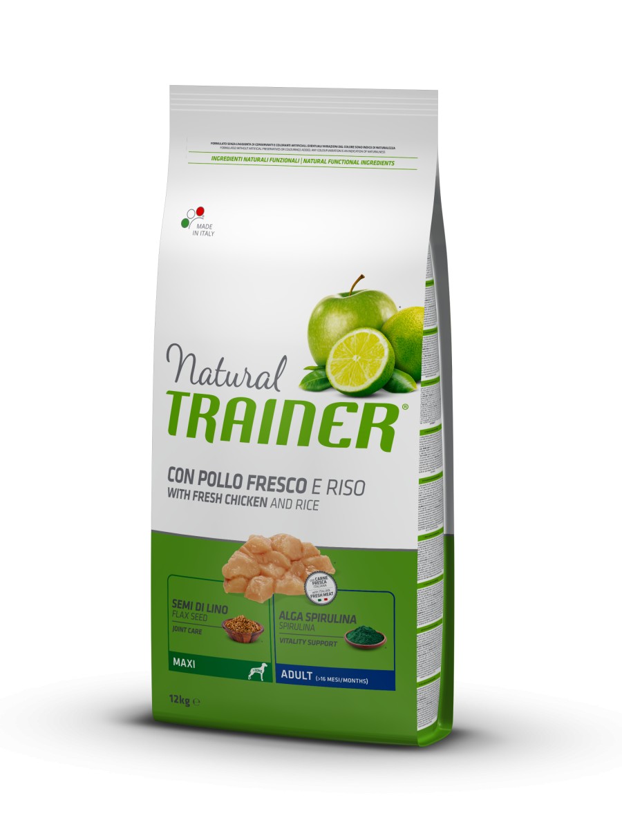Сухой корм для собак Trainer Natural Super Premium Adult Maxi Con Pollo Fresco, Riso & Aloe Vera 12 кг полноценный рацион для взрослых собак крупных пород в возрасте старше 24 месяцев
Сухой корм для собак Trainer Natural Super Premium Adult Maxi Con Pollo Fresco, Riso & Aloe Vera 12 кг полноценный рацион для взрослых собак крупных пород в возрасте старше 24 месяцев