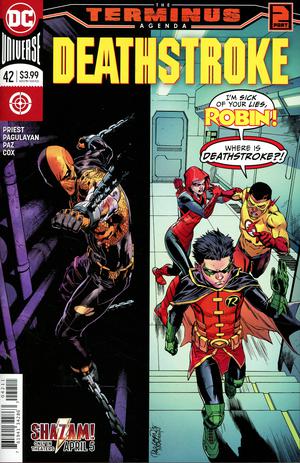 Deathstroke Vol 4 #42 Cover A Regular Carlo Pagulayan & Jason Paz Cover (Terminus Agenda Part 2)
Deathstroke Vol 4 #42 Cover A Regular Carlo Pagulayan & Jason Paz Cover (Terminus Agenda Part 2)