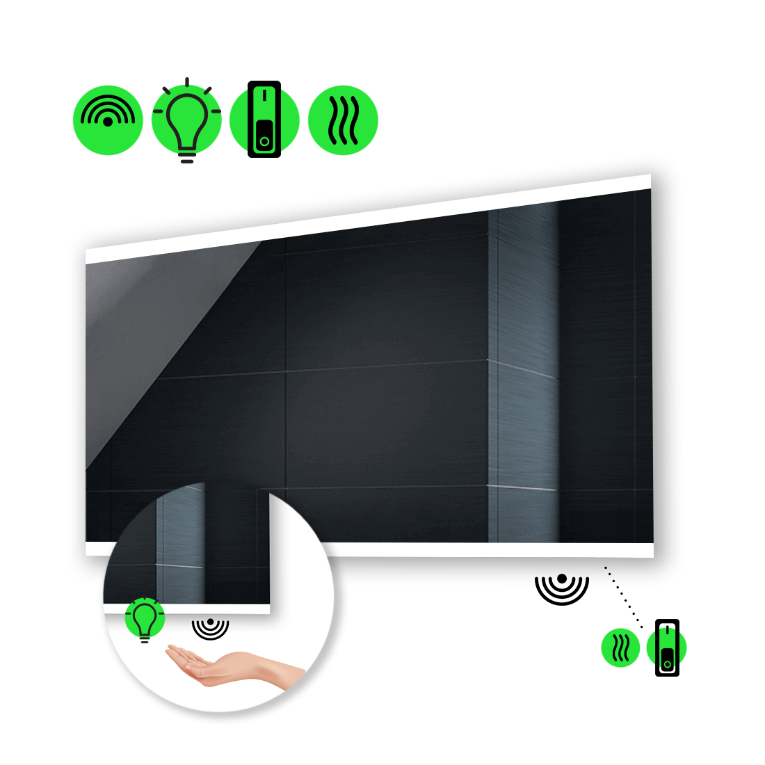 Зеркало Ines с Led-подсветкой, ИК включателем, с подогревом с механическим выключателем 120x80 см
Зеркало Ines с Led-подсветкой, ИК включателем, с подогревом с механическим выключателем 120x80 см