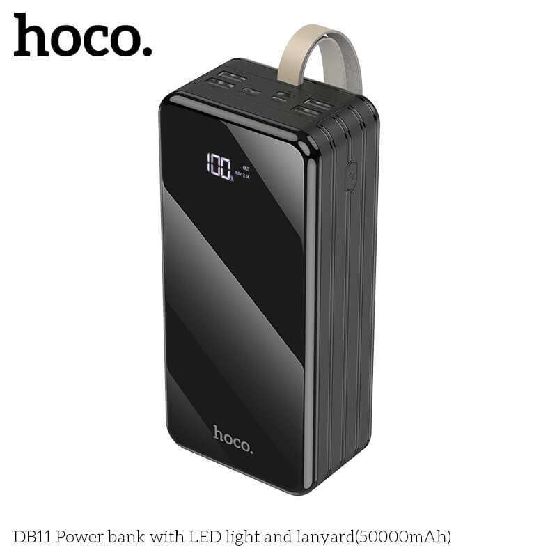 УМБ Powerbank HOCO Power bank with LED light and lanyard DB11 50000mAh |4USB/Type-C/Lightning, 2.1A| Black
УМБ Powerbank HOCO Power bank with LED light and lanyard DB11 50000mAh |4USB/Type-C/Lightning, 2.1A| Black