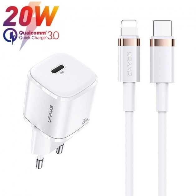Зарядное устройство Usams Quick Charge 20W для iPhone/iPad/Realme/Samsung/Xiaomi/Huawei white
Зарядное устройство Usams Quick Charge 20W для iPhone/iPad/Realme/Samsung/Xiaomi/Huawei white