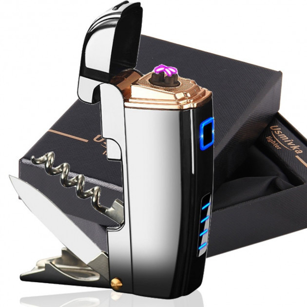 Аккумуляторная USB зажигалка 4в1 сенсорная с двойной электродугой и индикатором заряда SunLight
Аккумуляторная USB зажигалка 4в1 сенсорная с двойной электродугой и индикатором заряда SunLight
