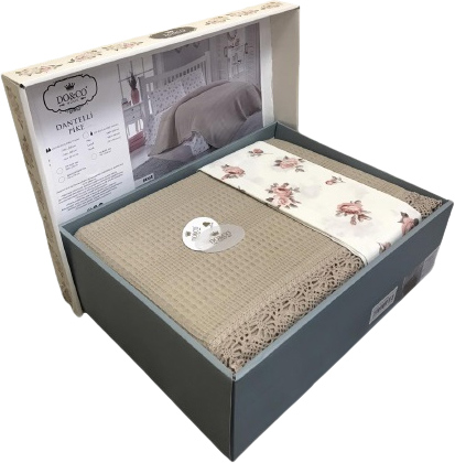 Комплект летнего постельного белья с пике Do & Co Dantelli 220x240 бежевый (ts-02723)
Комплект летнего постельного белья с пике Do & Co Dantelli 220x240 бежевый (ts-02723)
