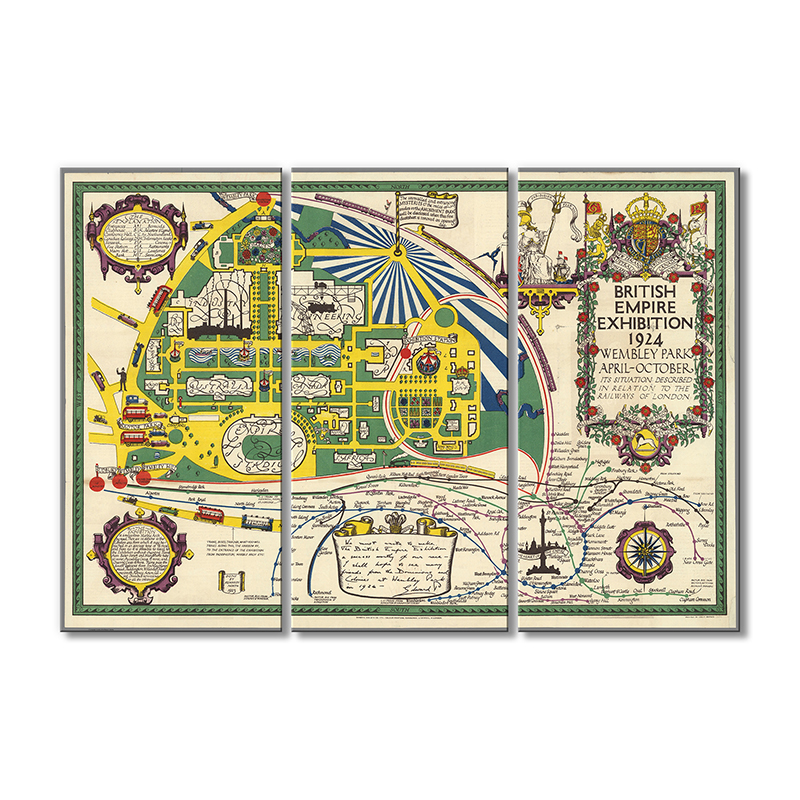 Винтажная карта Artel «Выставка Британской империи 1924 г. Уэмбли-парк» 3 модуля 60x90 см
Винтажная карта Artel «Выставка Британской империи 1924 г. Уэмбли-парк» 3 модуля 60x90 см