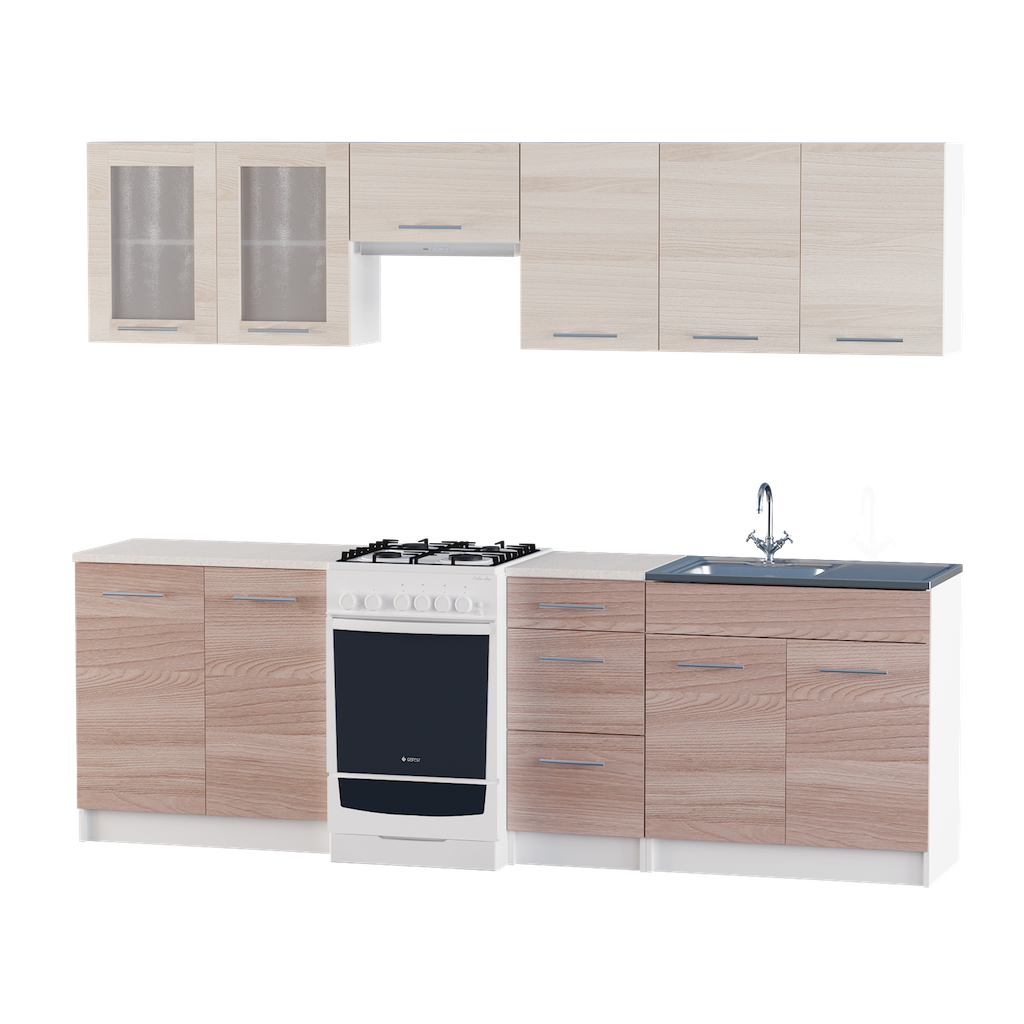 Кухня модульная Эко Omni Home набор 2.5 м Комби Ясень Шимо темный - Светлый + столешница и мойка накладная с сифоном
Кухня модульная Эко Omni Home набор 2.5 м Комби Ясень Шимо темный - Светлый + столешница и мойка накладная с сифоном