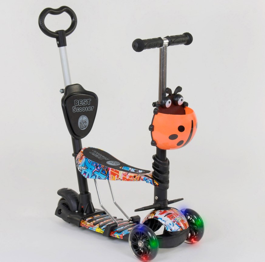 Самокат трехколесный 5в1 с сидением Best Scooter Maxi Черно-оранжевый светящиеся колеса с ручкой для родителей(58600)
Самокат трехколесный 5в1 с сидением Best Scooter Maxi Черно-оранжевый светящиеся колеса с ручкой для родителей(58600)