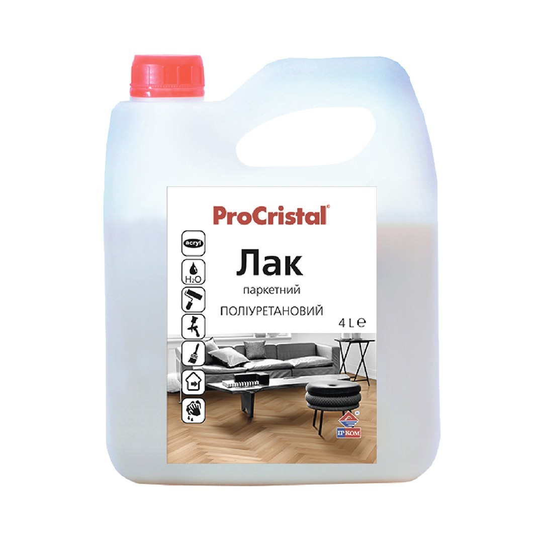 Лак паркетный полиуритановый Ирком ProCristal Lacquer Panel IР-16 глянец 4 л
Лак паркетный полиуритановый Ирком ProCristal Lacquer Panel IР-16 глянец 4 л