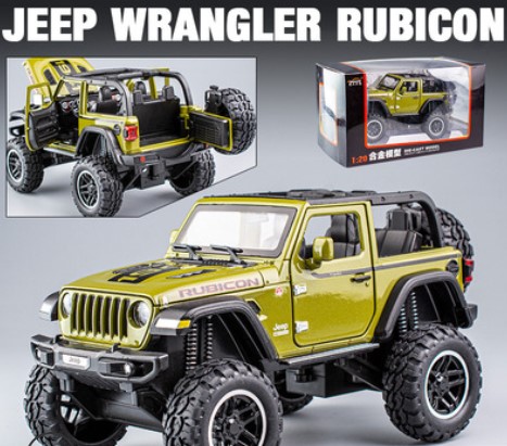 Модель автомобиля Jeep Wrangler 1:20 внедорожник открытый багажник зеленый высокие колеса
Модель автомобиля Jeep Wrangler 1:20 внедорожник открытый багажник зеленый высокие колеса