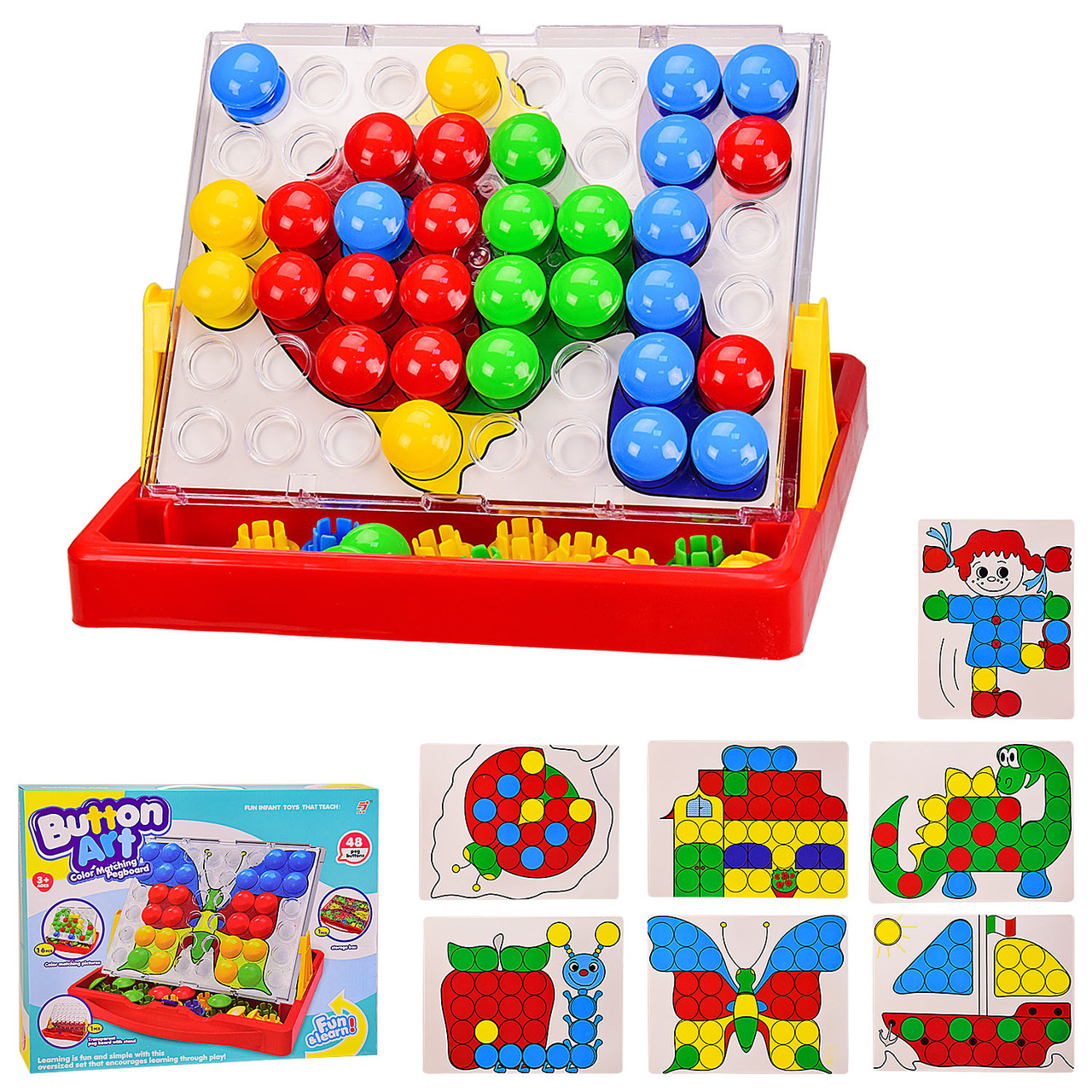 Детская Мозаика для малышей 8 вкладышей картинок A-Toys 31*25*4.5 см 48 крупных деталей фишек
Детская Мозаика для малышей 8 вкладышей картинок A-Toys 31*25*4.5 см 48 крупных деталей фишек