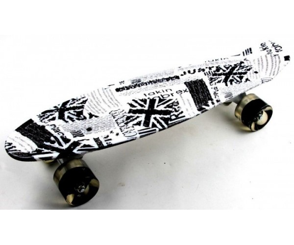Пенниборд с рисунком (Penny Board Print Light), British item со светящимися колесами
Пенниборд с рисунком (Penny Board Print Light), British item со светящимися колесами