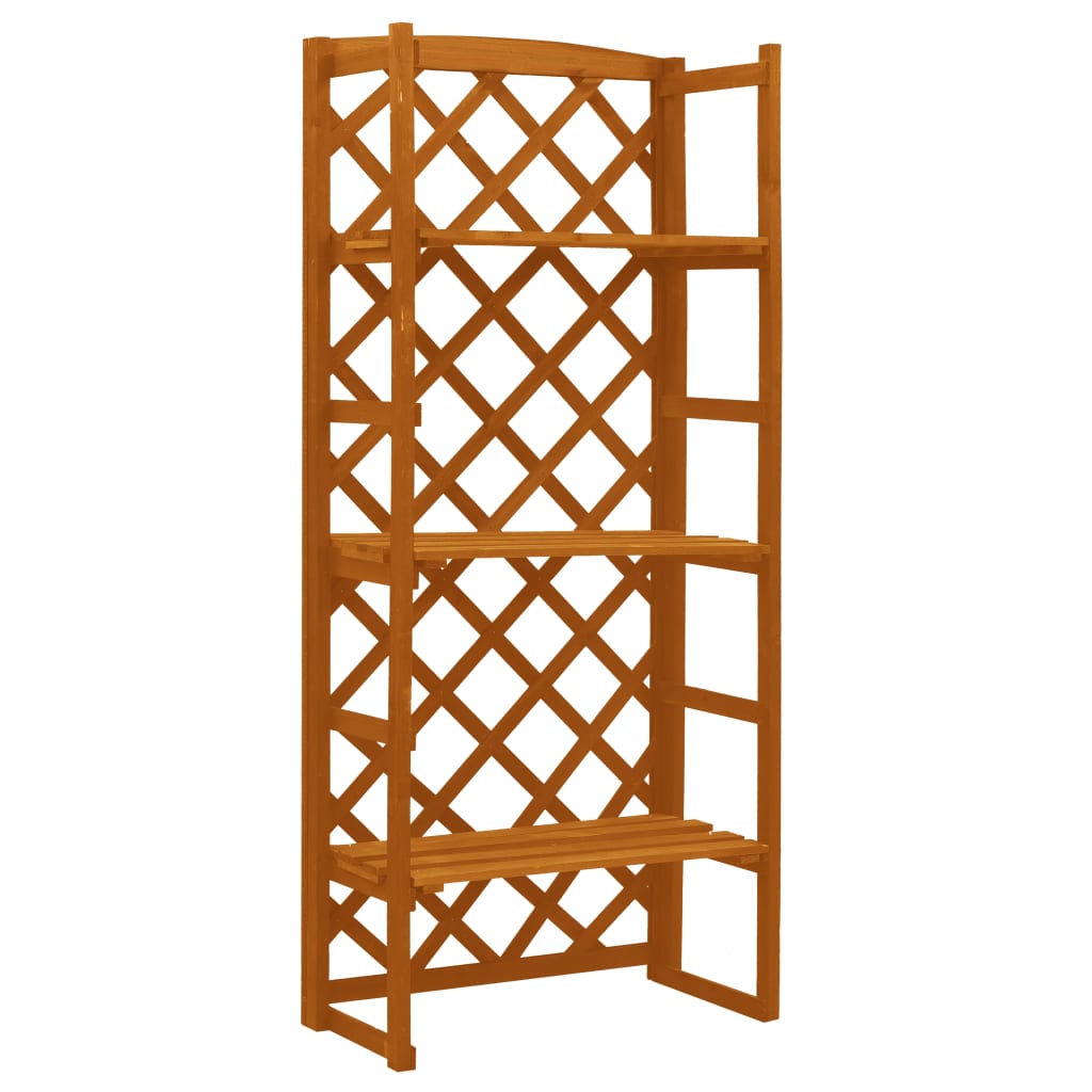 Дерев'яна підставка для квітів з решіткою та поличками Shumee 60x30x140 см ялиця помаранчева 314834
Дерев'яна підставка для квітів з решіткою та поличками Shumee 60x30x140 см ялиця помаранчева 314834