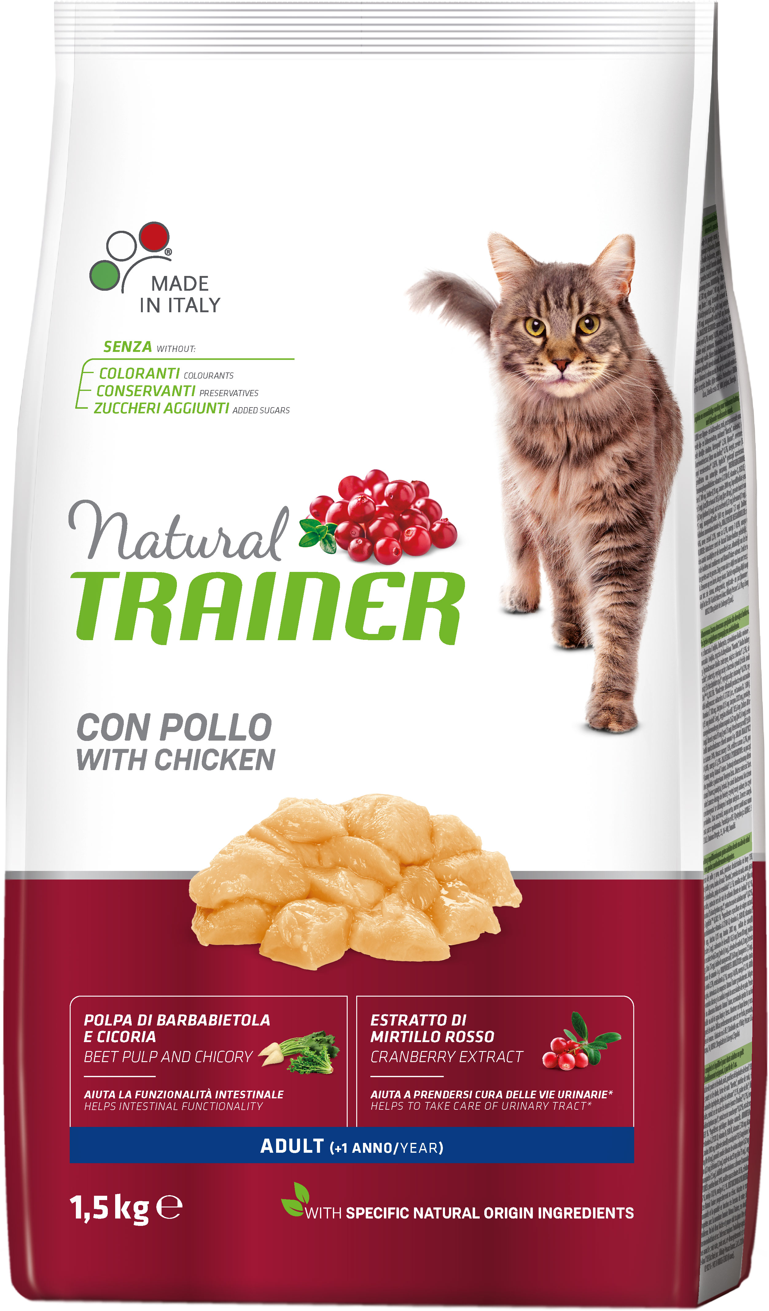 Сухой корм для взрослых и стерилизованных кошек от 1 года Trainer Natural Super Premium Adult с свежей курятиной 1.5 кг
Сухой корм для взрослых и стерилизованных кошек от 1 года Trainer Natural Super Premium Adult с свежей курятиной 1.5 кг