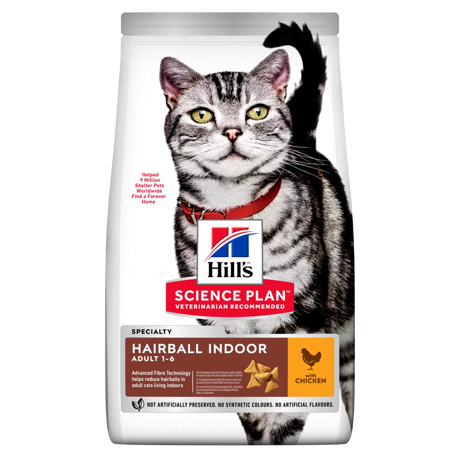 Сухой корм HILL'S SCIENCE PLAN Adult Hairball & Indoor для домашних кошек, с Курицей - 3 кг
Сухой корм HILL'S SCIENCE PLAN Adult Hairball & Indoor для домашних кошек, с Курицей - 3 кг