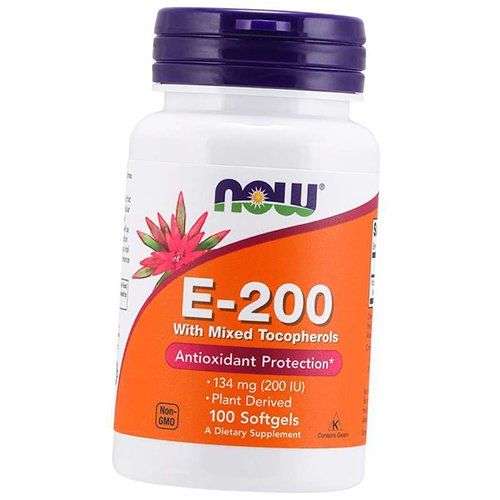 Витамин Е, Смесь токоферолов, E-200 Mixed Tocopherols, Now Foods 100гелкапс (36128193)
Витамин Е, Смесь токоферолов, E-200 Mixed Tocopherols, Now Foods 100гелкапс (36128193)