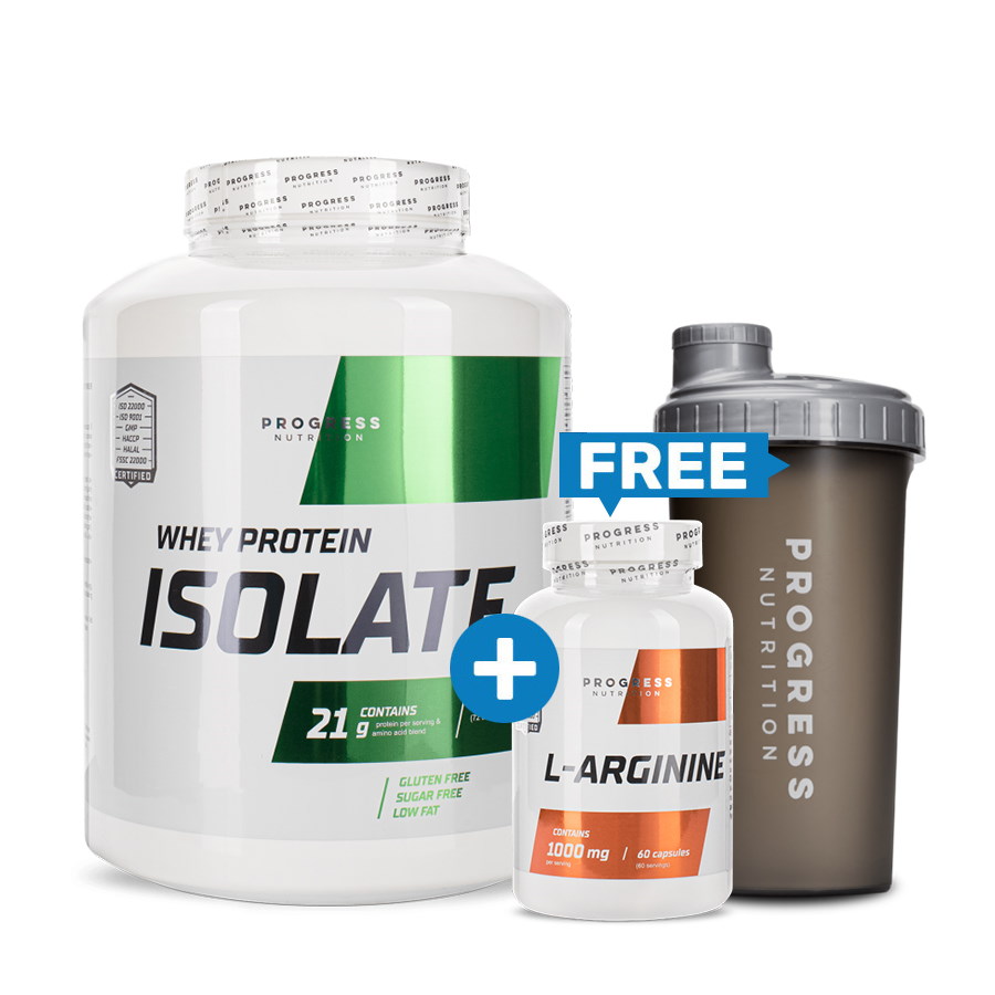 Протеин Progress Nutrition Whey Protein Isolate, 1.8 кг + L-Arginine, 60 капсул + Шейкер, 700 мл, SALE Ваниль
Протеин Progress Nutrition Whey Protein Isolate, 1.8 кг + L-Arginine, 60 капсул + Шейкер, 700 мл, SALE Ваниль