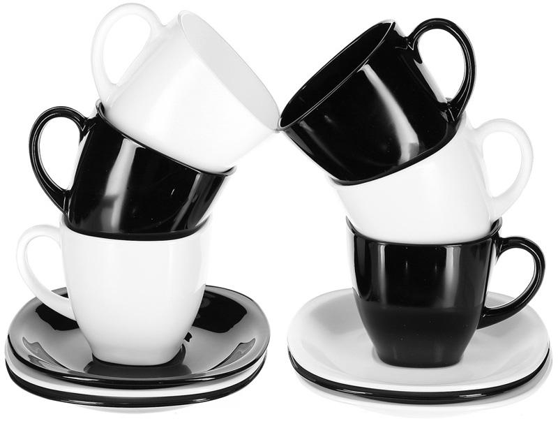 Сервировочный чайный сервиз Luminarc Carine Black&White 6 чашек 220 мл и 6 блюдец, стеклокерамика
Сервировочный чайный сервиз Luminarc Carine Black&White 6 чашек 220 мл и 6 блюдец, стеклокерамика